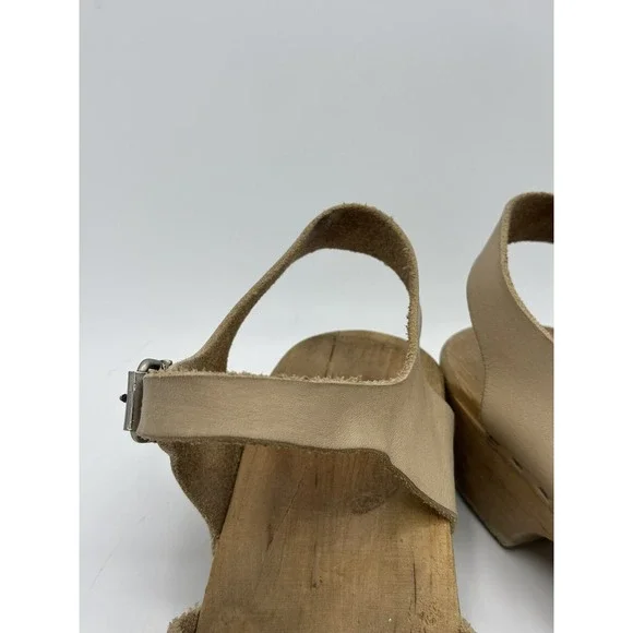 Lotta's Clogs Womens Size 36 Tan Leather Close Toe Slip On Boho Cottage Core New - Picture 5 of 14